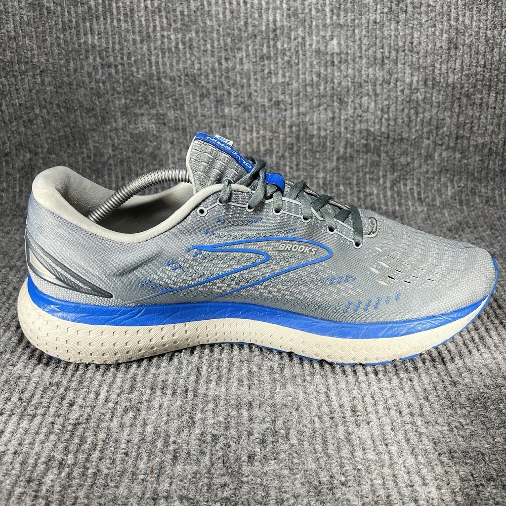 Brooks Glycerin 19 Men's Size 13 Quarry Grey Zap Blue Running Shoes 1103561D095 - Picture 7 of 16